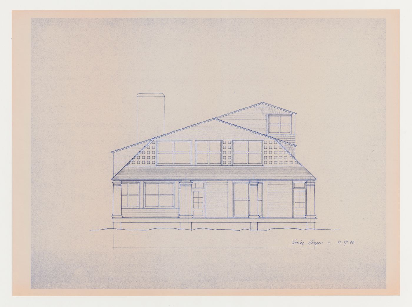 North elevation for the Hanks-Paré Residence, Tuxedo Park, New York