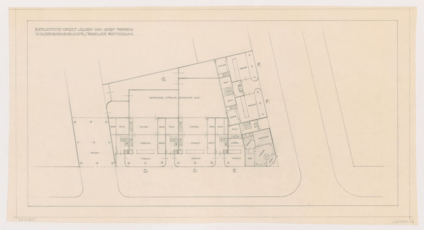 Ground floor plan for Olveh mixed-use development, Rotterdam, Netherlands