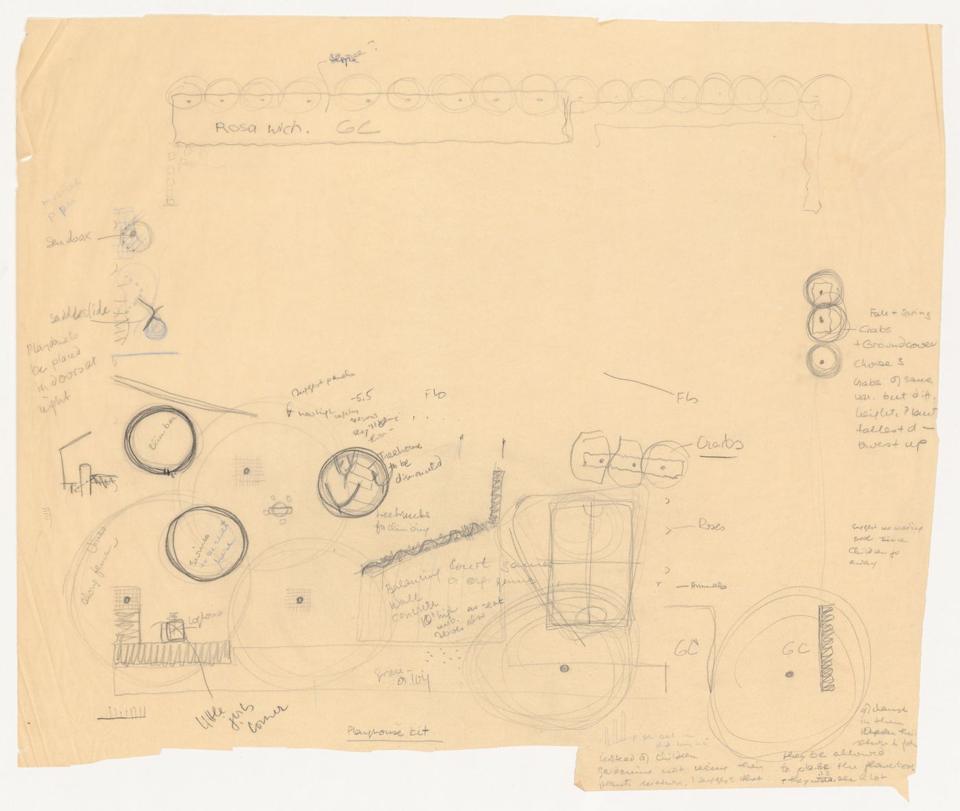 Sketches for Earl's Court Children's Home, St. Clair Gardens, Vancouver, British Columbia