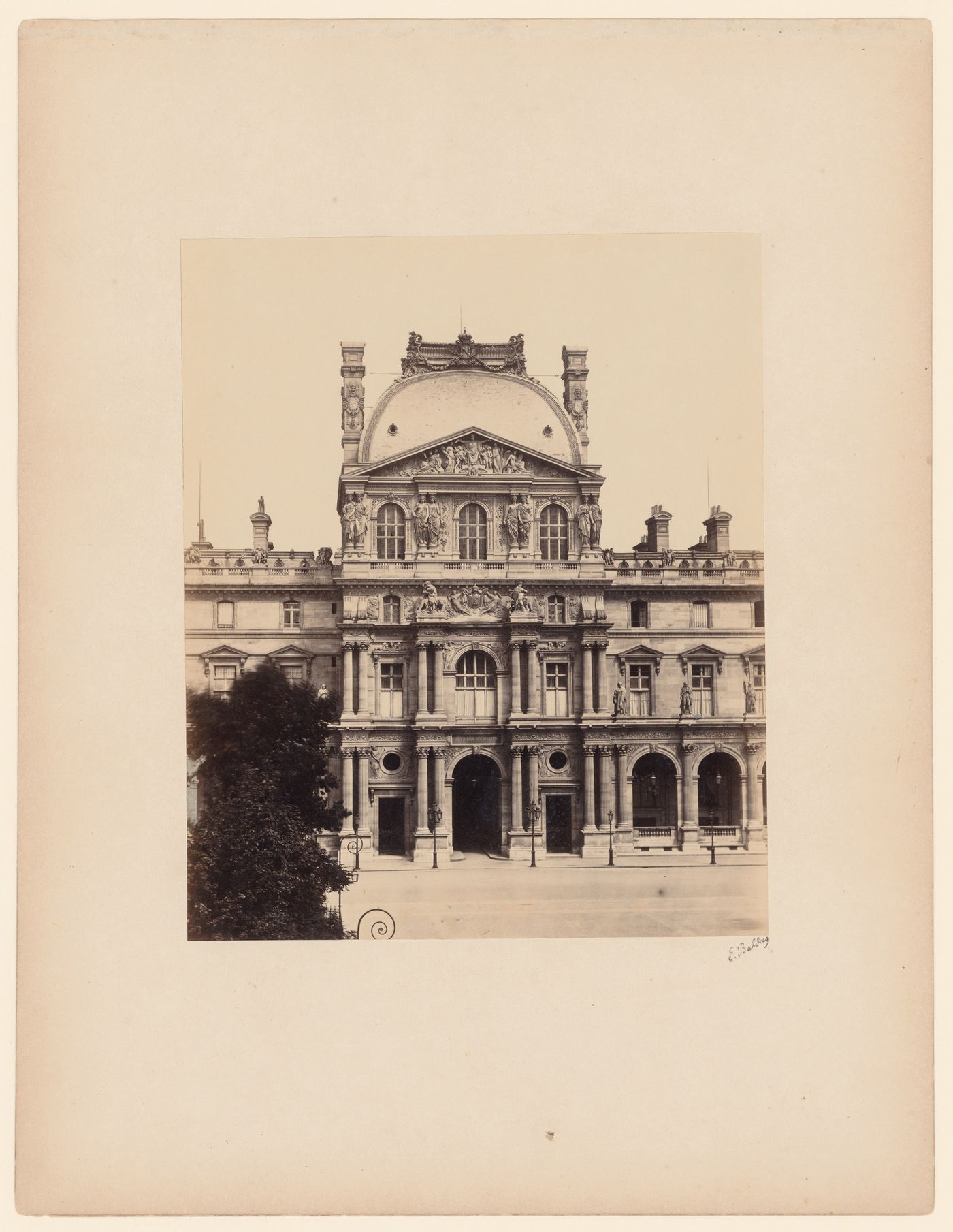 Exterior view from the south of Pavillon Richelieu, Louvre, from Place Napoléon, Paris, France