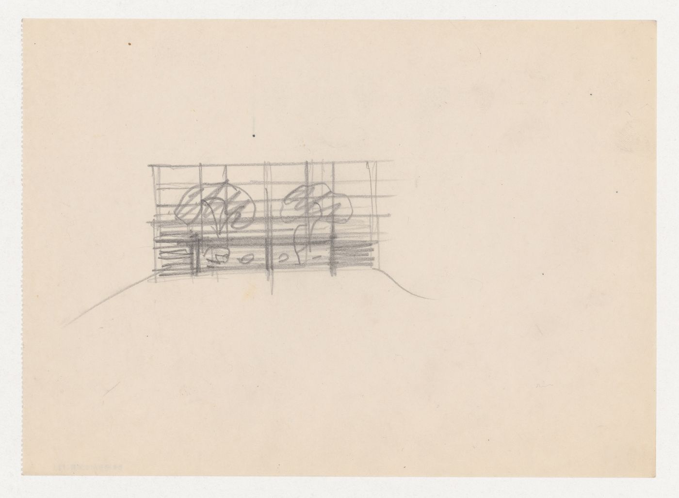 Perspective sketch for a campus building for Illinois Institute of Technology