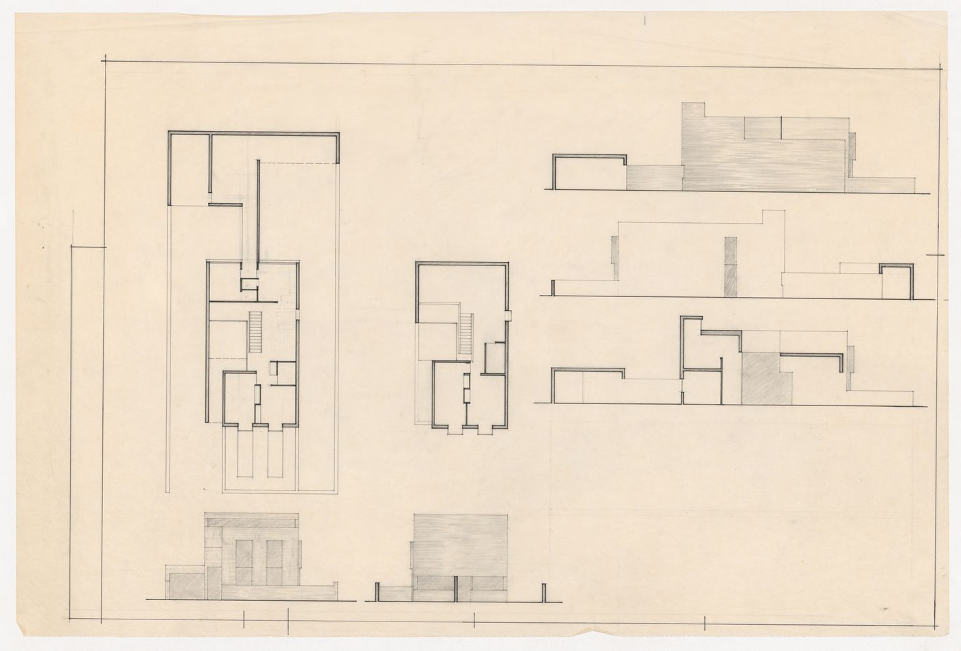 Plans, elevations and sections for Casa Manuel Magalhães, Porto