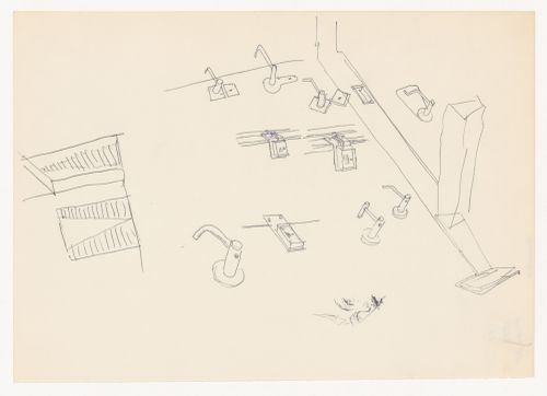 Sketches of door fixtures for Banco Borges & Irmão II, Vila do Conde, Portugal