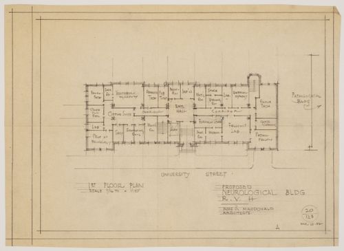 Montréal Neurological Institute, Montréal, Québec: first floor plan