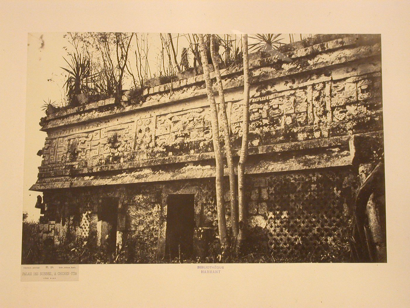 Partial view of Las Monjas [the Nunnery] (also known as the Nun's Palace) showing the north façade, Chichén Itzá Site, Yucatán, Mexico
