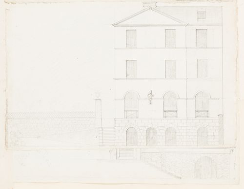 Rohault de Fleury House, 12-14 rue d'Aguesseau, Paris: Side elevation