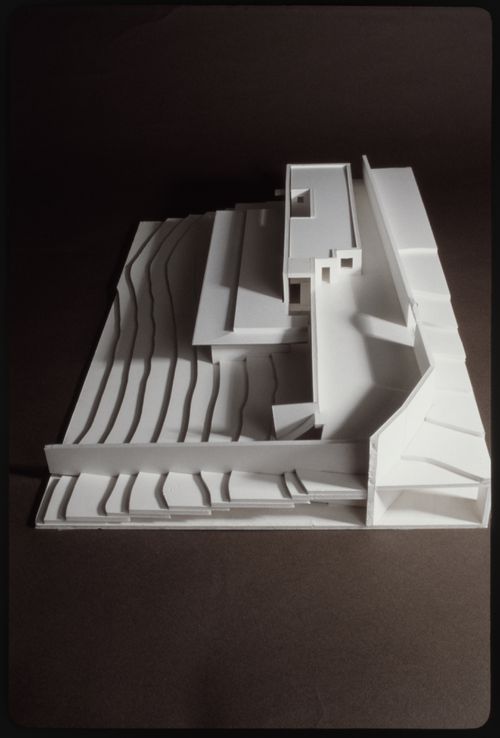 View of model for Restaurante de Santo Domingo de Bonaval, Santiago de Compostela, Spain