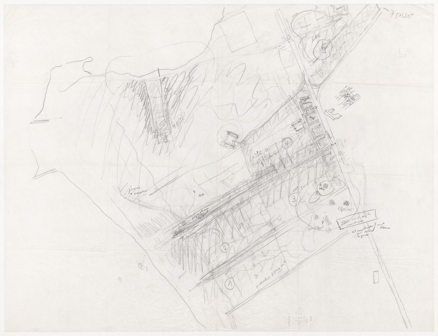 Sketch site plan for Estudo Urbanístico para São João, Costa da Caparica, Portugal