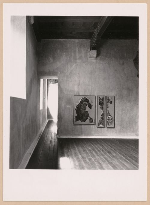 Interior view of a gallery showing paintings and a doorway, Museo di Castelvecchio, Verona, Italy