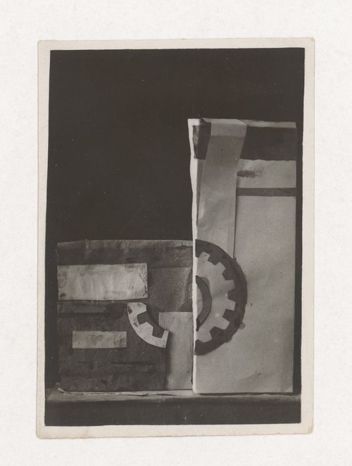 Photograph of a student model on the topic "Complex Composition Showing Combination of Texture, Material and Form of the Frontal Surface" for the "Space" course at the Vkhutemas (Higher State Artistic Technical Studios), Moscow