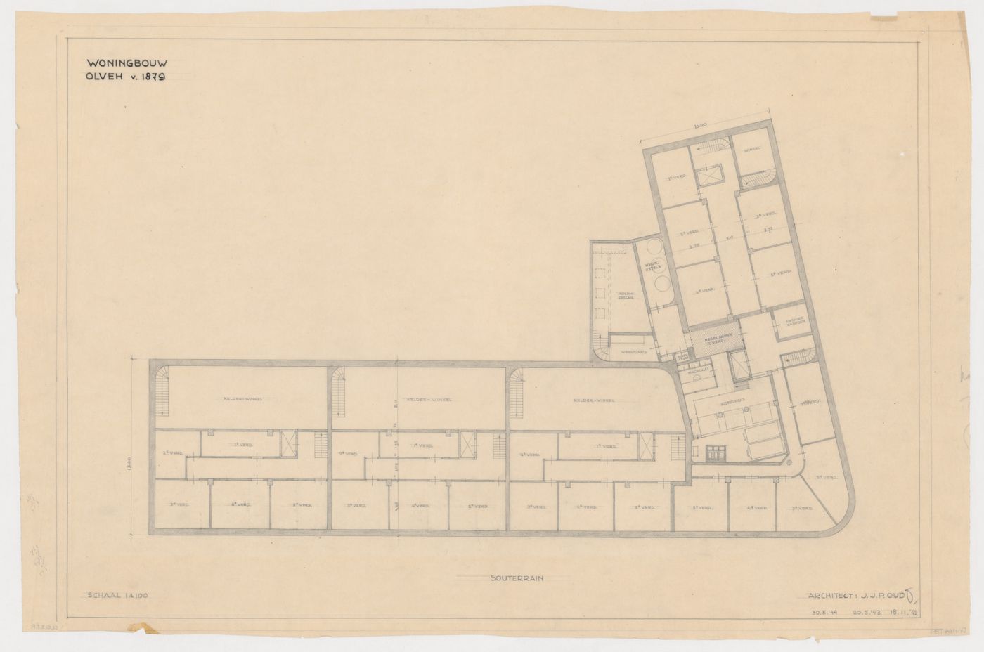 Basement plan for Olveh mixed-use development, Rotterdam, Netherlands