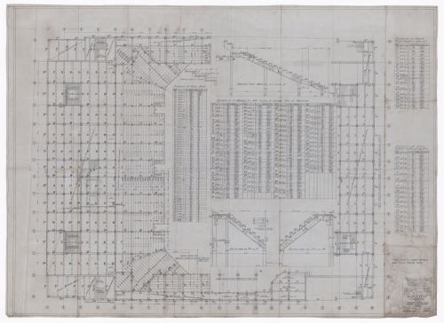 Second floor & mezzanine framing plans for Maple Leaf Gardens, Toronto