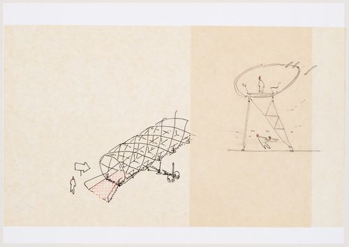 Perspective sketch of City Sleeve and section of Hudson Sleeve (document from the IFPRI project records)