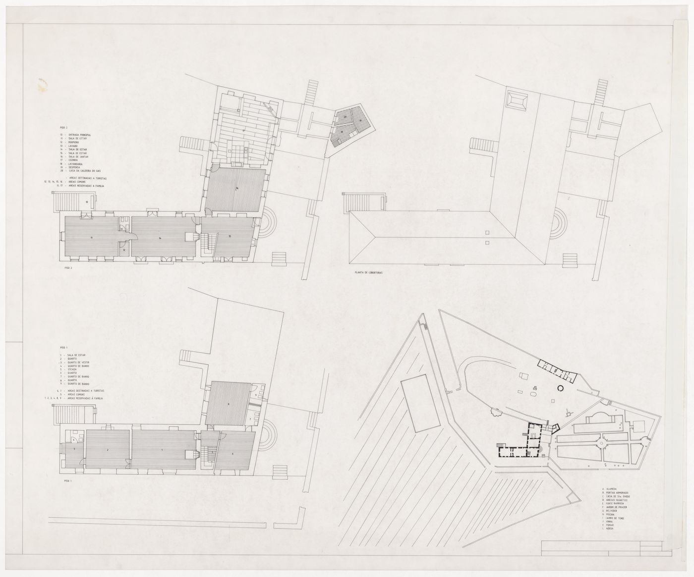 Plans for Casa Ana Costa, Quinta de S. Ovídio, Lousada, Portugal