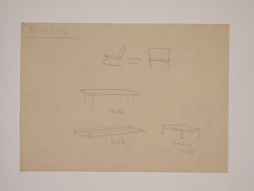 Various documents and drawings including furniture design and office renovation: File G 695