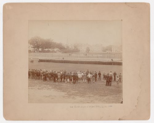 Military review in unidentified city