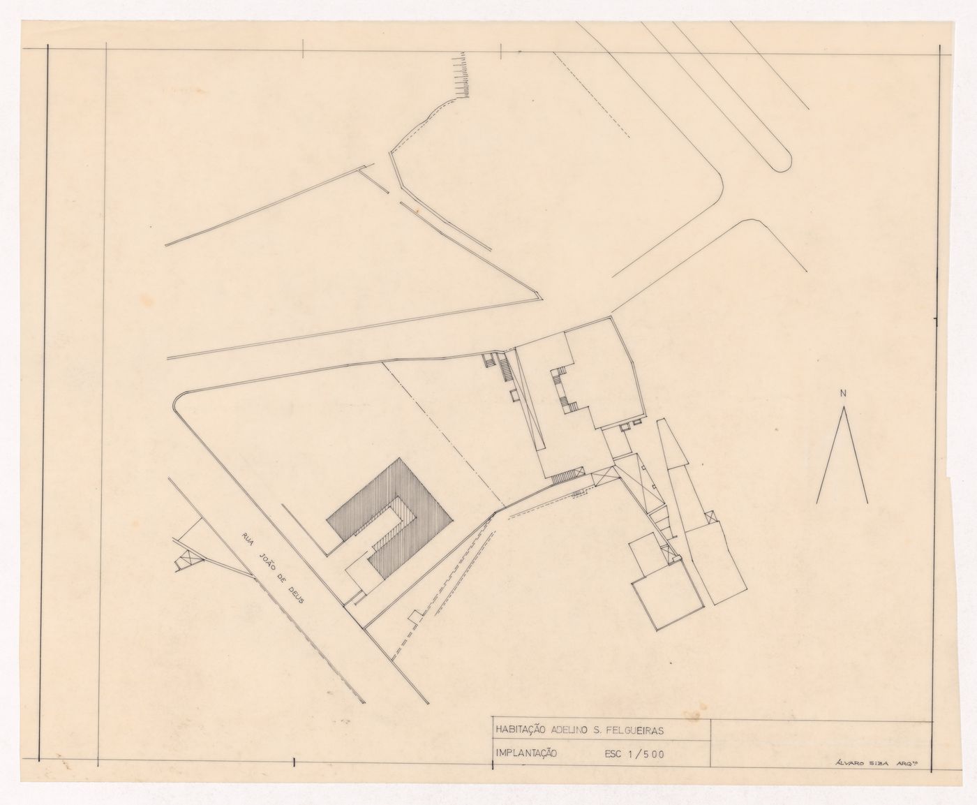 Site plan for Habitação A. Felgueiras, Porto, Portugal