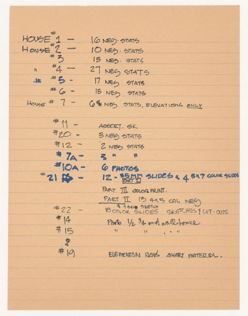 Notes on project documentation (from the project file "Project Chronology")