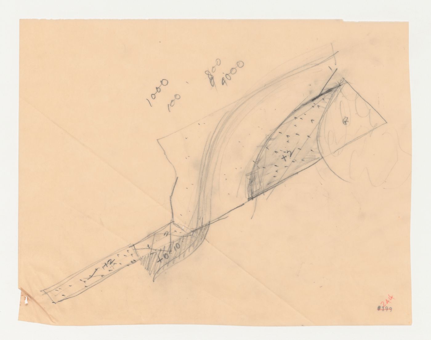 Swedenborg Memorial Chapel, El Cerrito, California: Sketch for lot, possibly for site topography