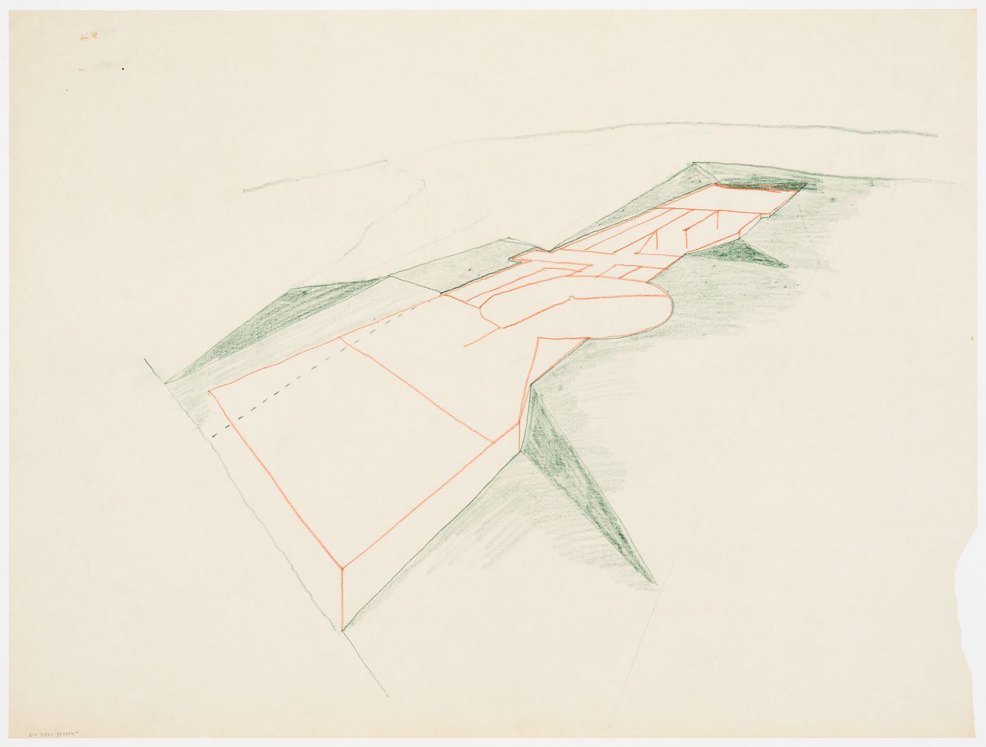 Perspective view of livestock pen (document from Westpen project records)