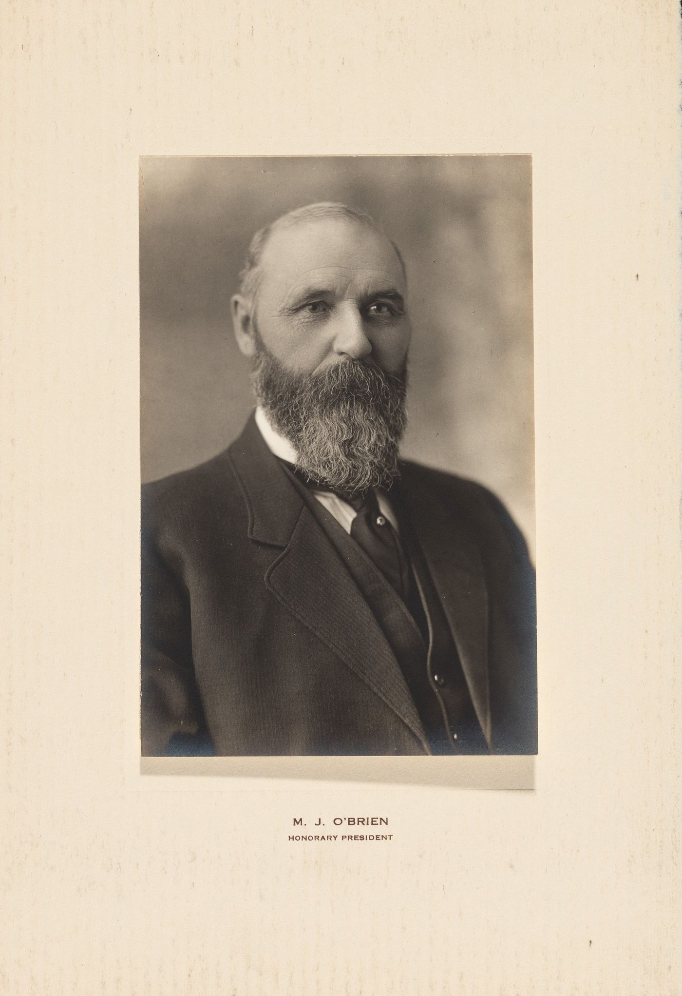 Portrait of M.J. O'Brien, Honorary President, Energite Explosives Company