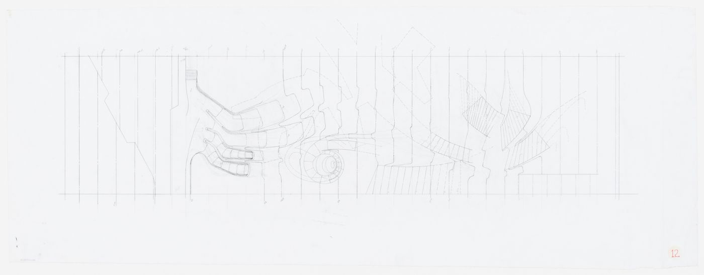 Topographical drawing of the library, Kansai-Kan of the National Diet Library, Seika, Japan