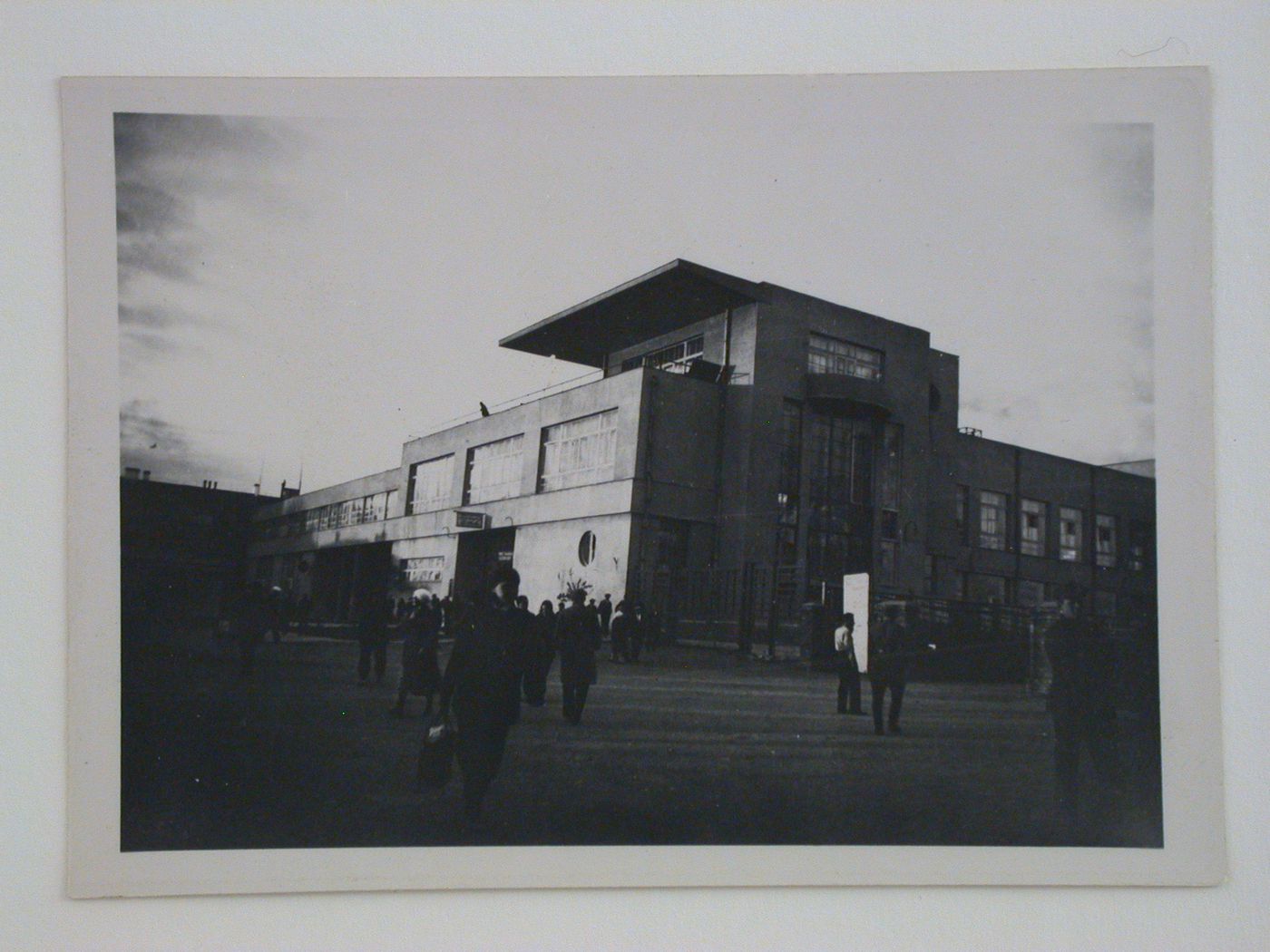 View of the principal façade of Vyborgskaya Mechanized Canteen, Leningrad (now Saint Petersburg)