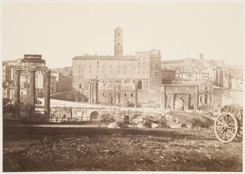 Forum, with Arch of Septimius Severus, Temple of Saturn, and back of Palazzo Senatorio, Rome, Italy