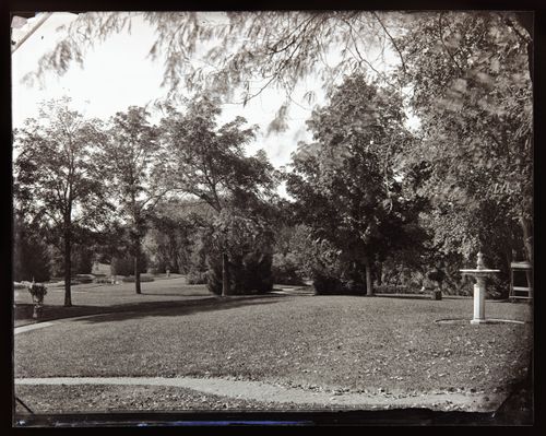 View of the grounds of Edward Anthony's summer home, Alexandria Bay, New York, United States