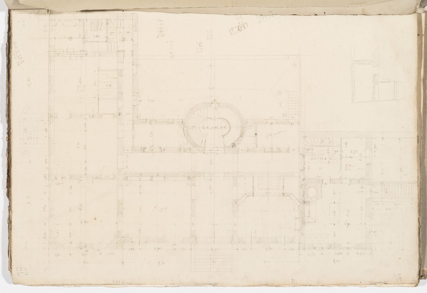 Project no. 9 for a country house for comte Treilhard: Ground floor plan