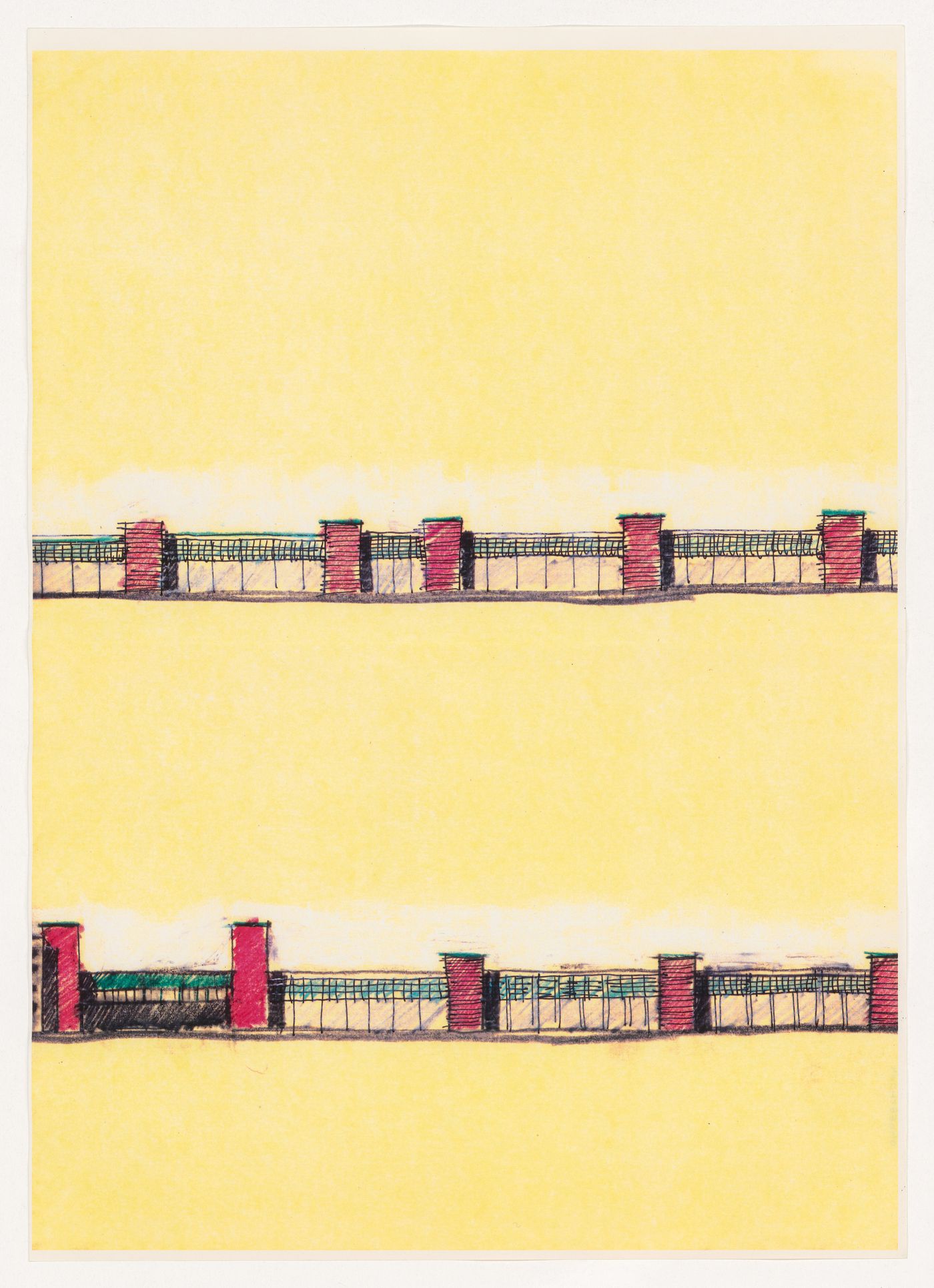 Sketches for Fabbrica attrezature ospedaliere a Sysran, Soviet Union (now Russia)