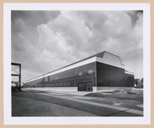 View of the principal and lateral façades of the Press Shop, Chrysler Corporation DeSoto division Automobile Assembly Plant, Wyoming Avenue, Detroit, Michigan