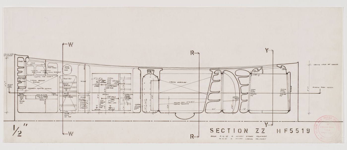 Section ZZ for the kitchen and living room, House of the Future, Daily Mail Ideal Homes Exhibition, London, England