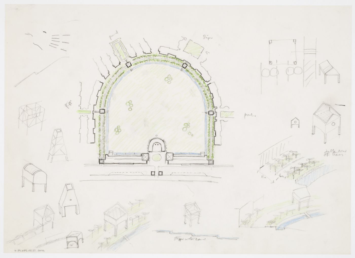 Bayer AG Headquarters, Monheim, Germany: site plan and sketches