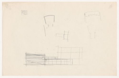 Sketch elevation and sketch plans for an auditorium for Illinois Institute of Technology