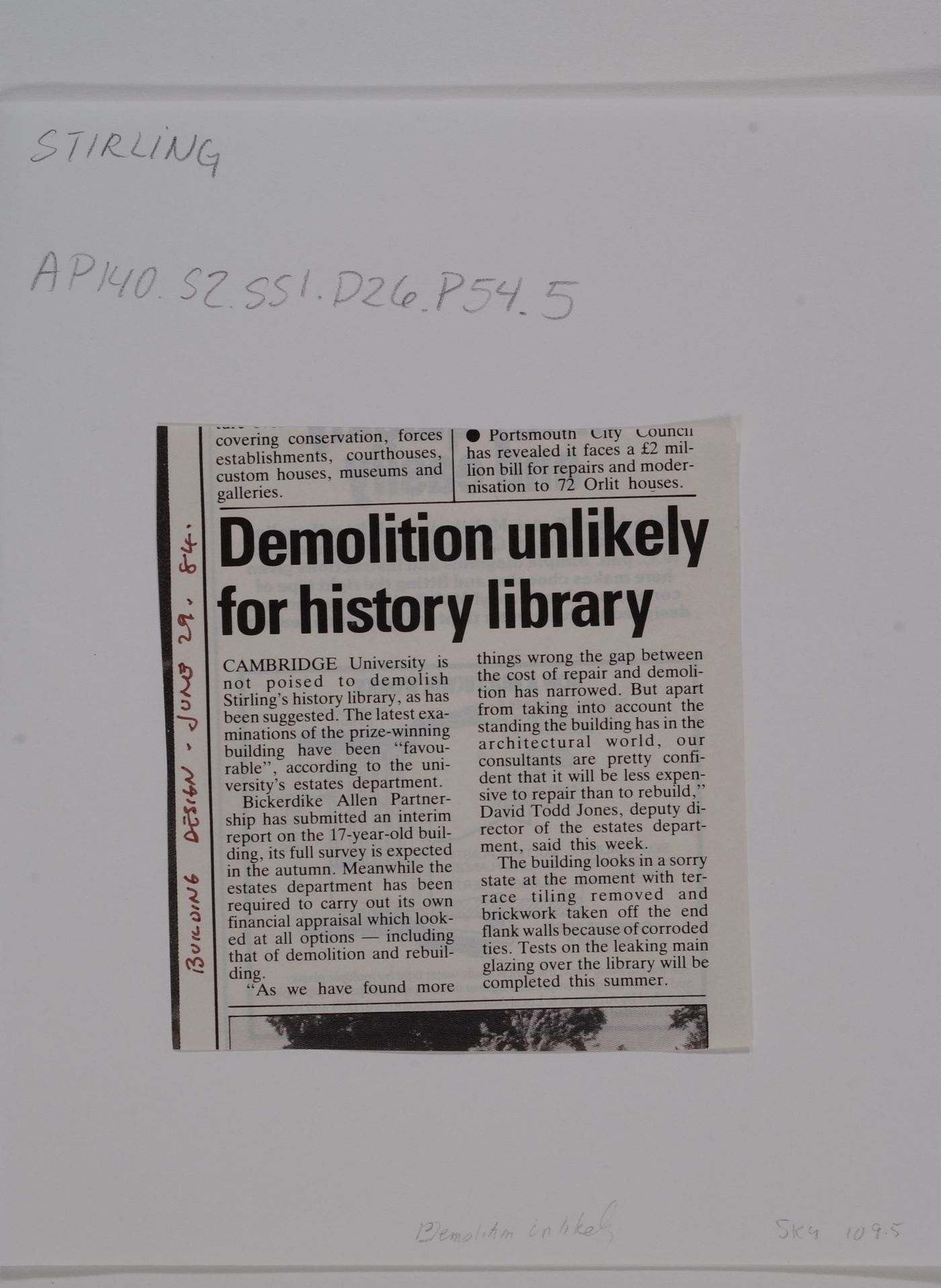 Demolition unlikely for history library