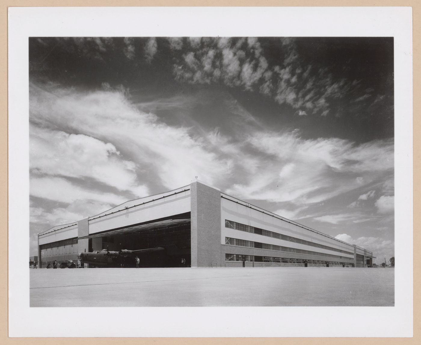 View of the principal and lateral façades of a Hangar, Ford Motor Company Willow Run Bomber Assembly Plant, Willow Run, Michigan