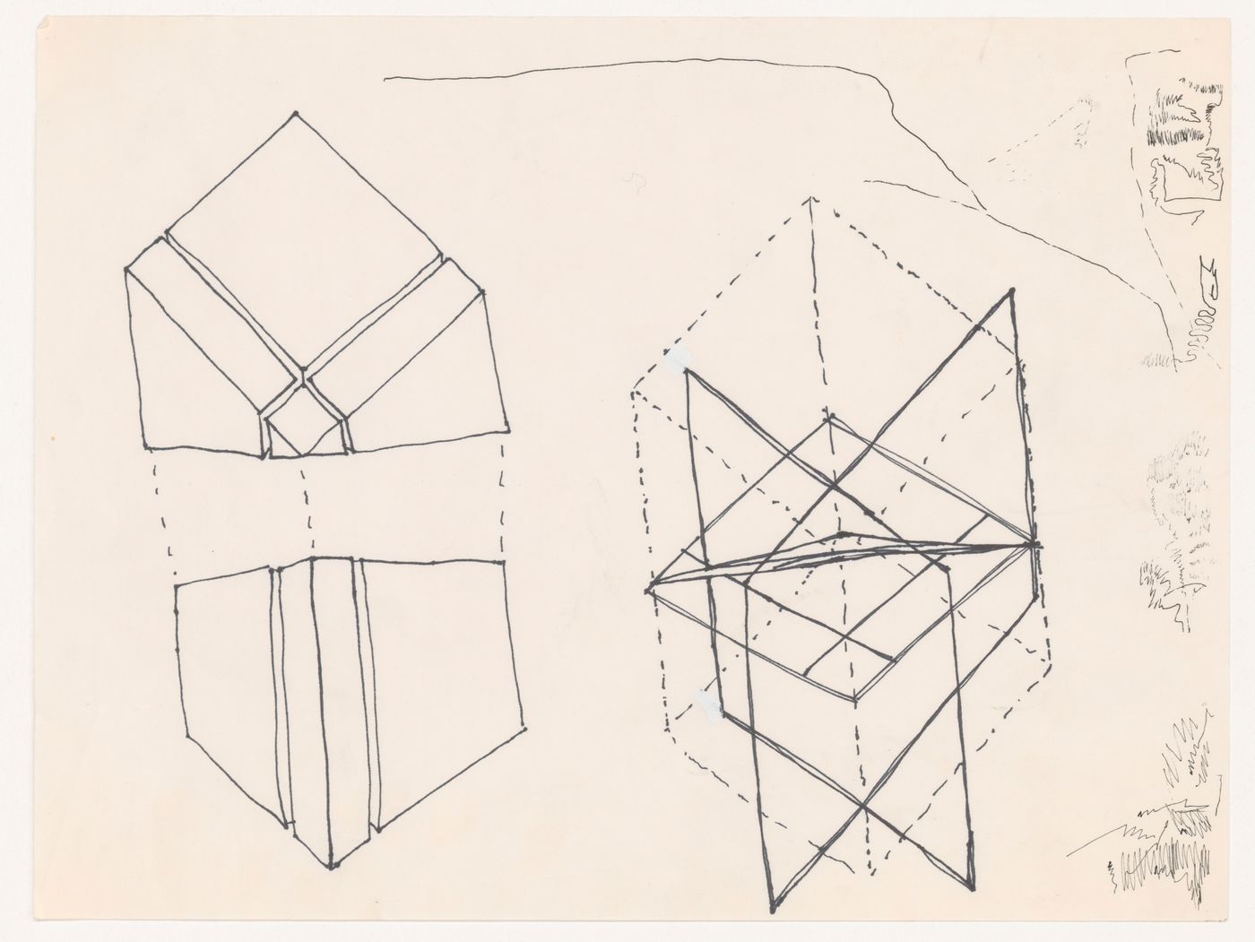 Sketch axonometric for House VI, Cornwall, Connecticut