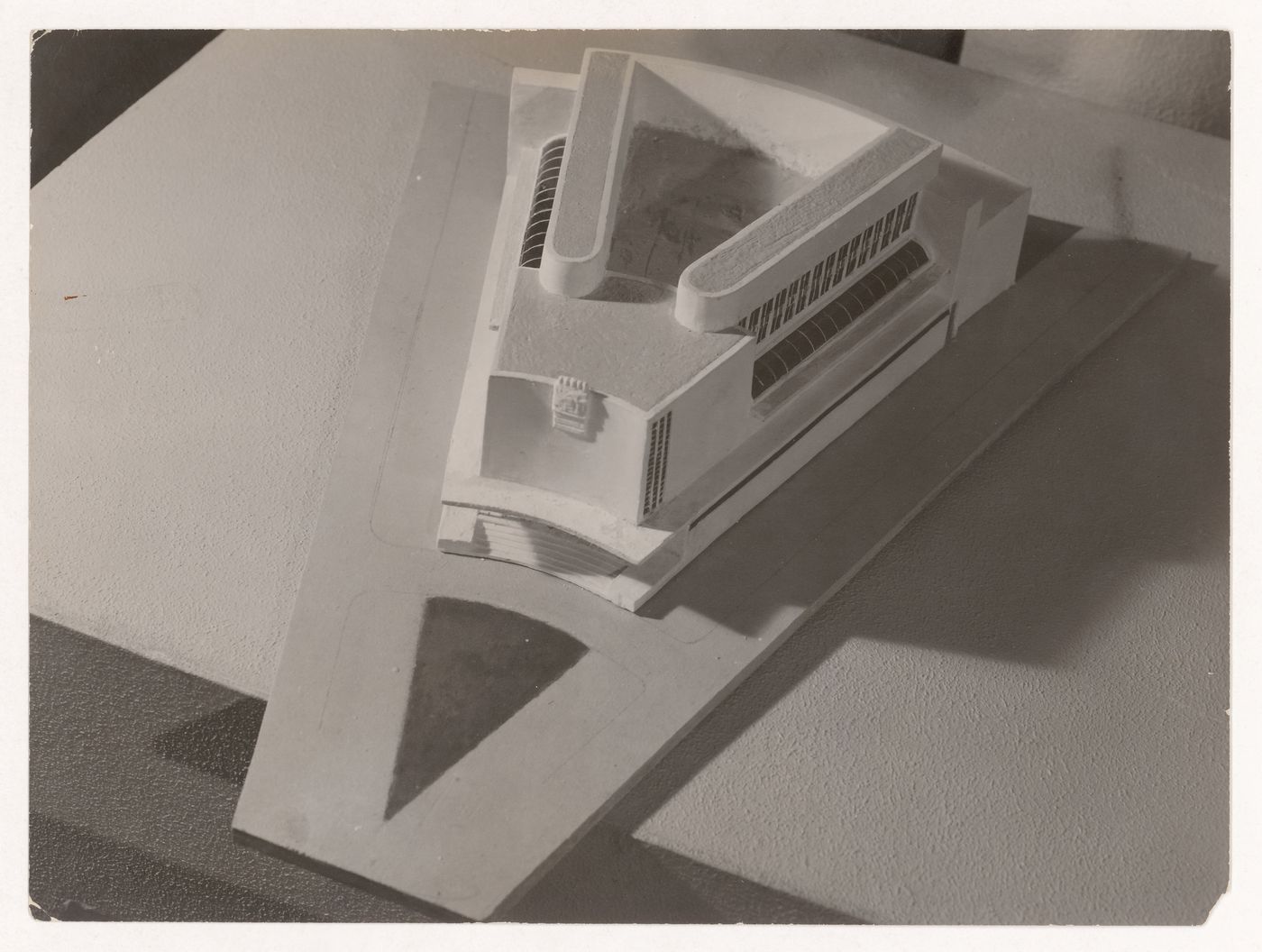 View of a model for an unidentified project, taken from above