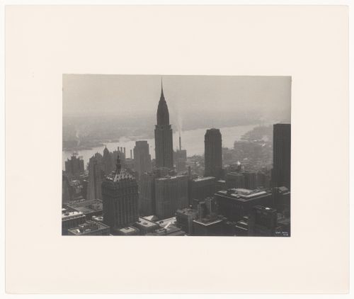 Aerial view of Manhattan showing the Hudson River and New Jersey in the background, New York City, New York,