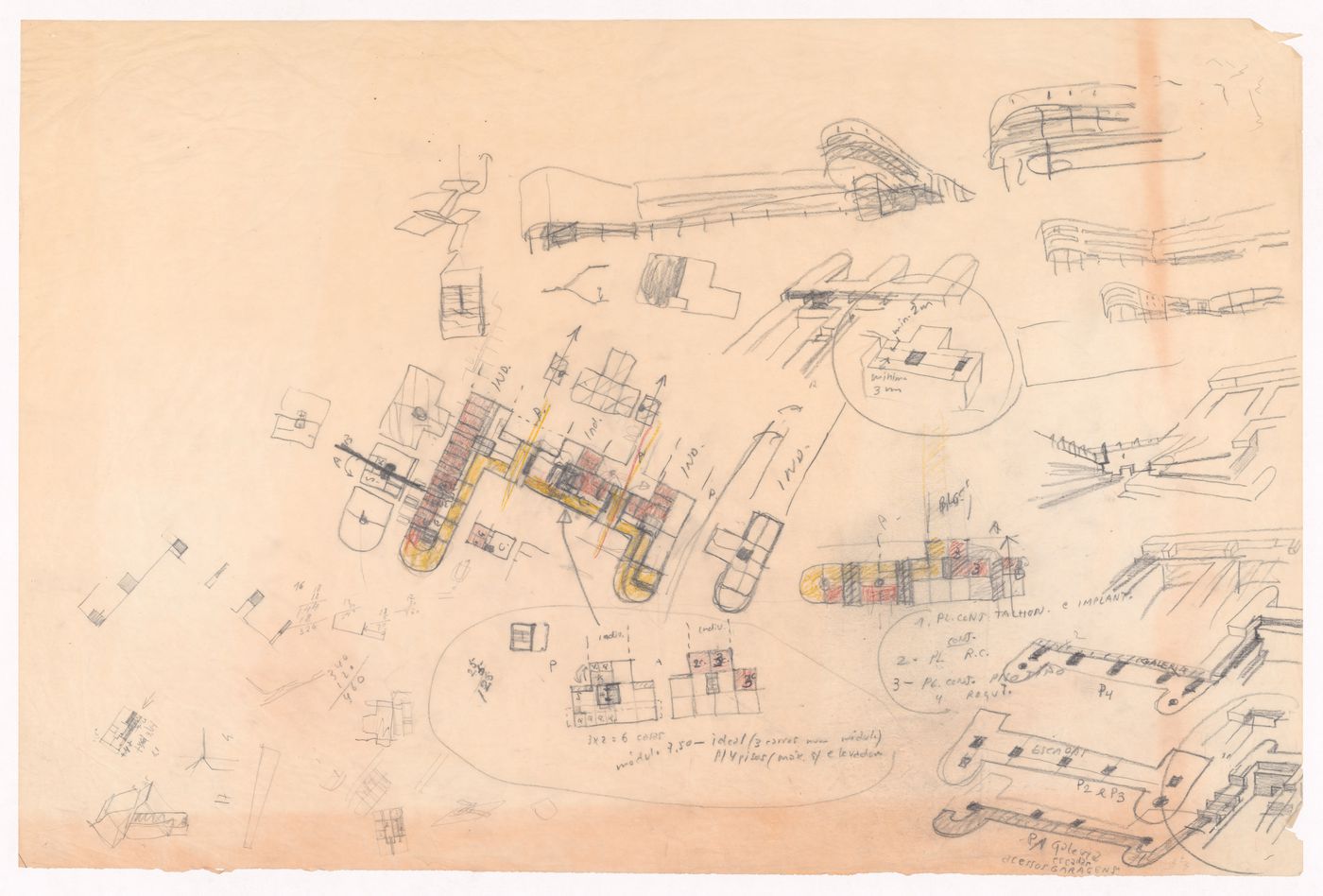 Sketch plans and perspectives for Loteamento Bárbara de Sousa, Ovar, Portugal