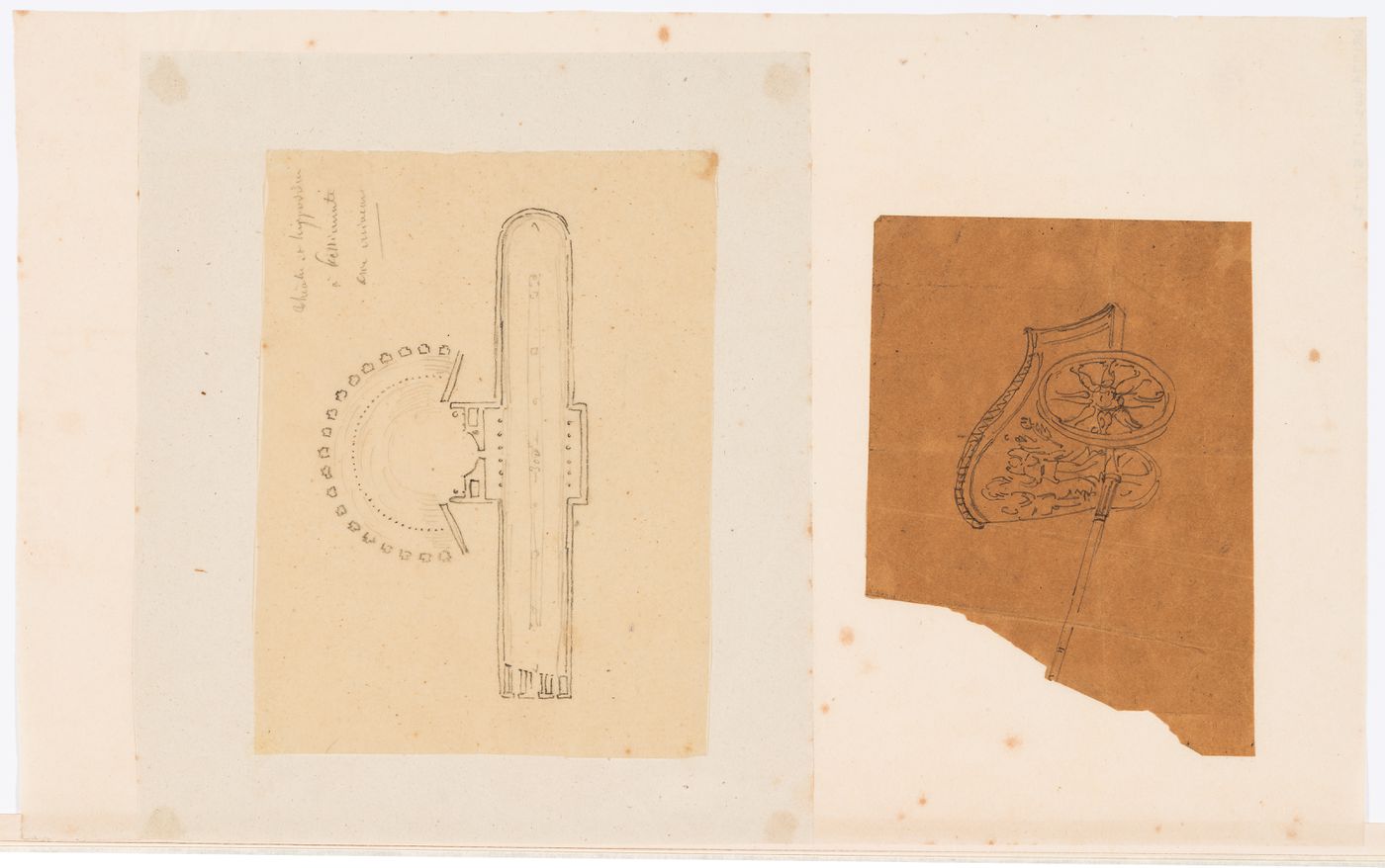 Circus of Maxentius, Rome: Plan with a drawing of a chariot