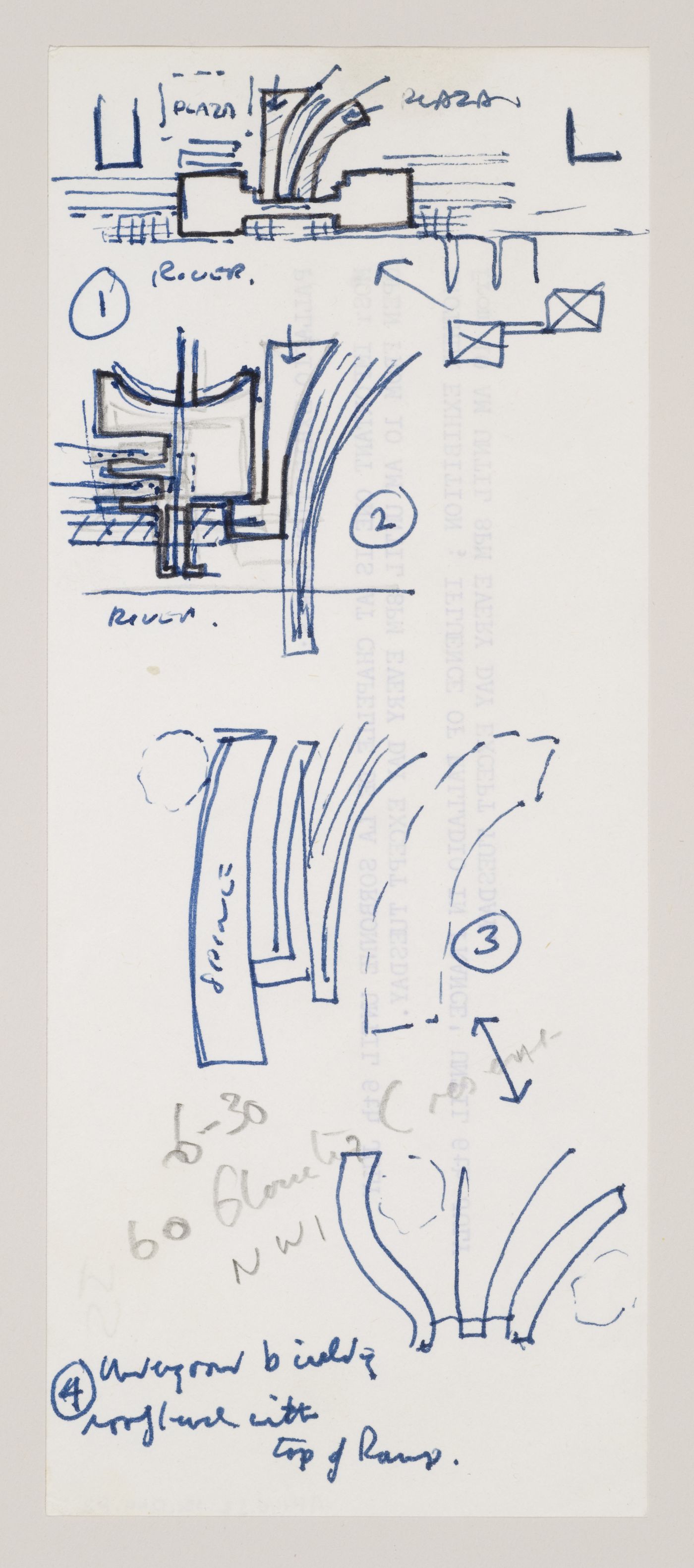 Wallraf-Richartz-Museum, Cologne, Germany: conceptual sketches