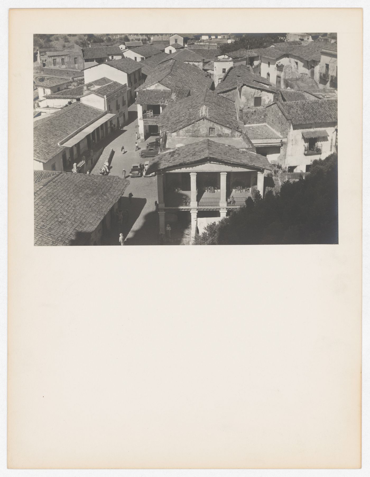 View of houses, streets and people, from Santa Prisca, Taxco de Alarcón, Mexico
