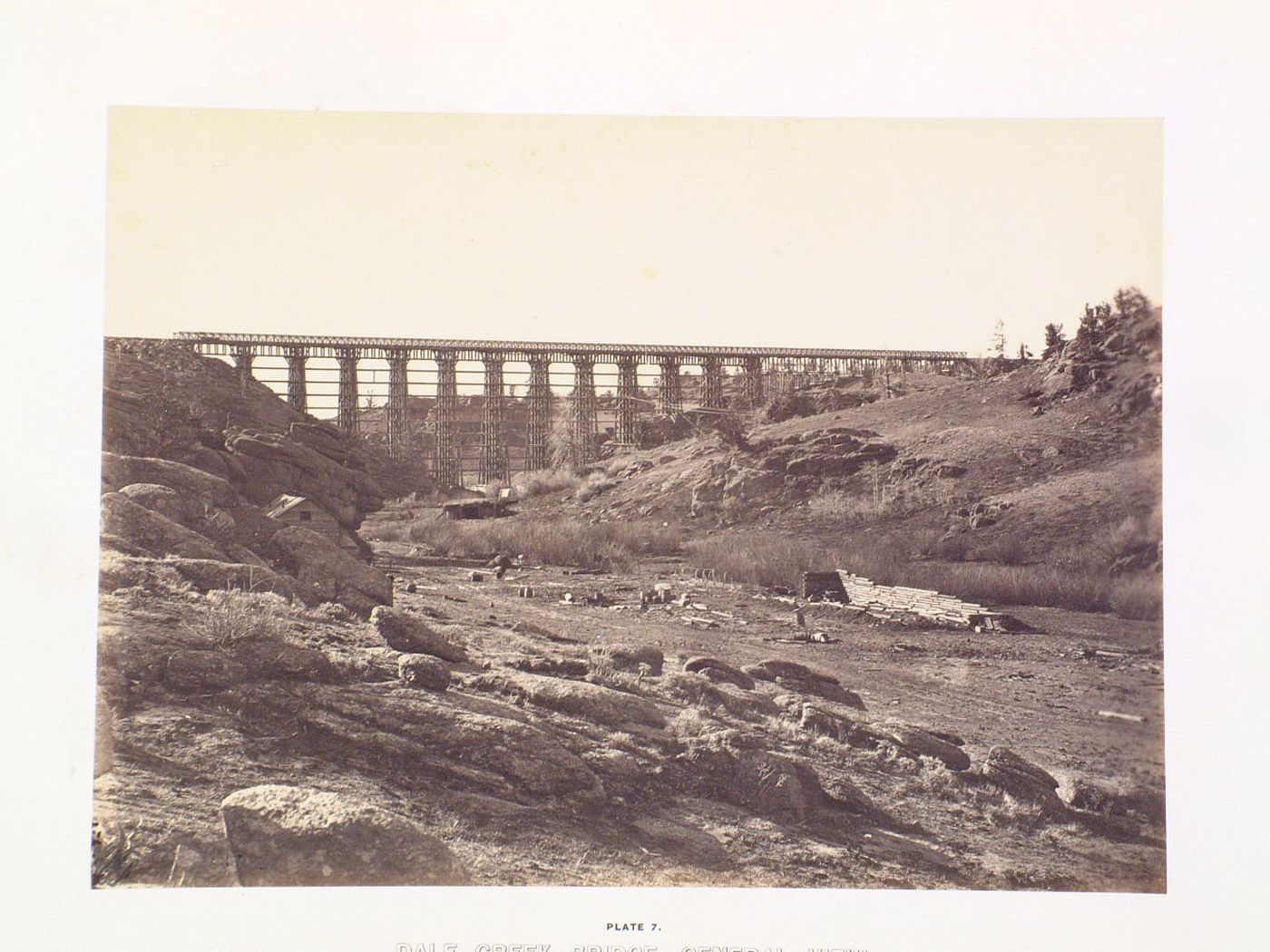 Dale Creek Bridge overdry river bed