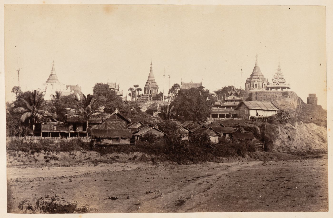 View temples and houses, Burma (now Myanmar)