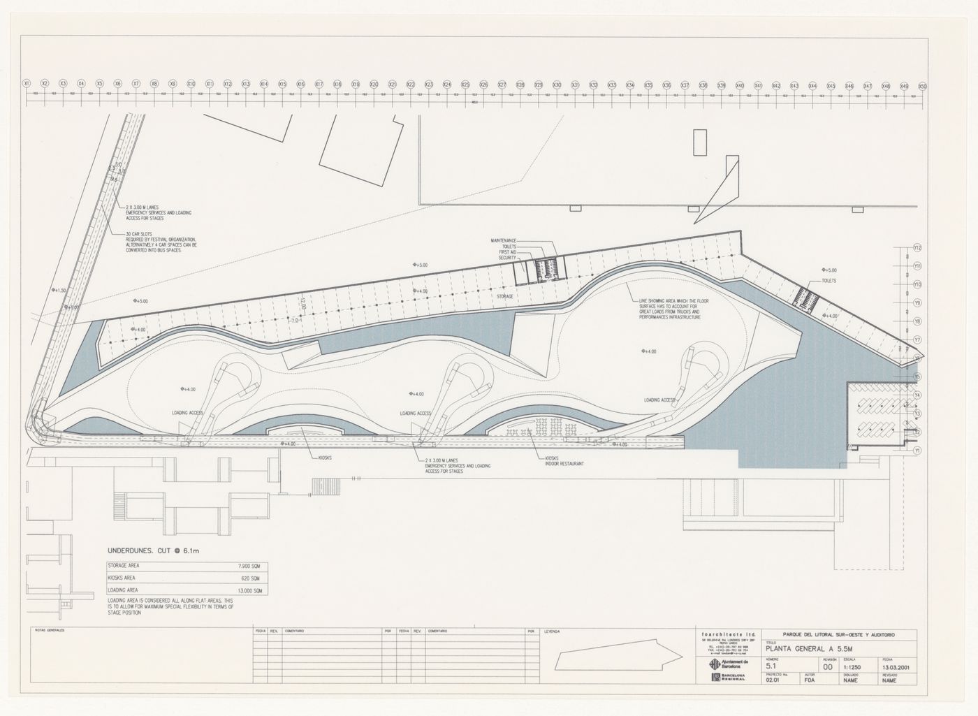 Set of drawings for South East Coastal Park & Auditoriums, Barcelona, Spain