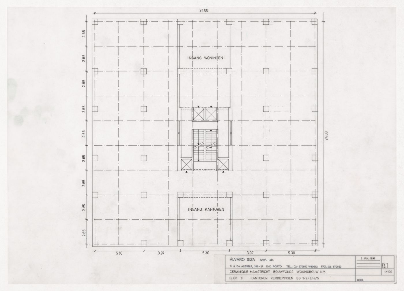 Floor plan for Ceramique Terrein Blocos de habitação e escritórios, Maastrich, the Netherlands