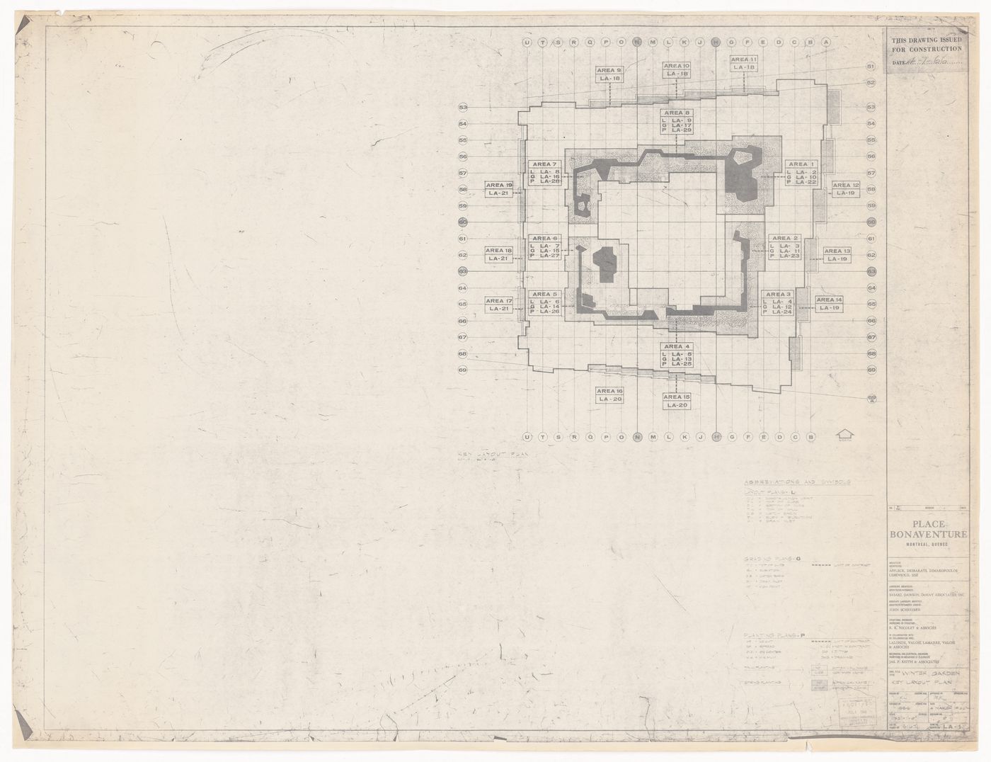 Plan of winter garden for Place Bonaventure, Montréal, Québec