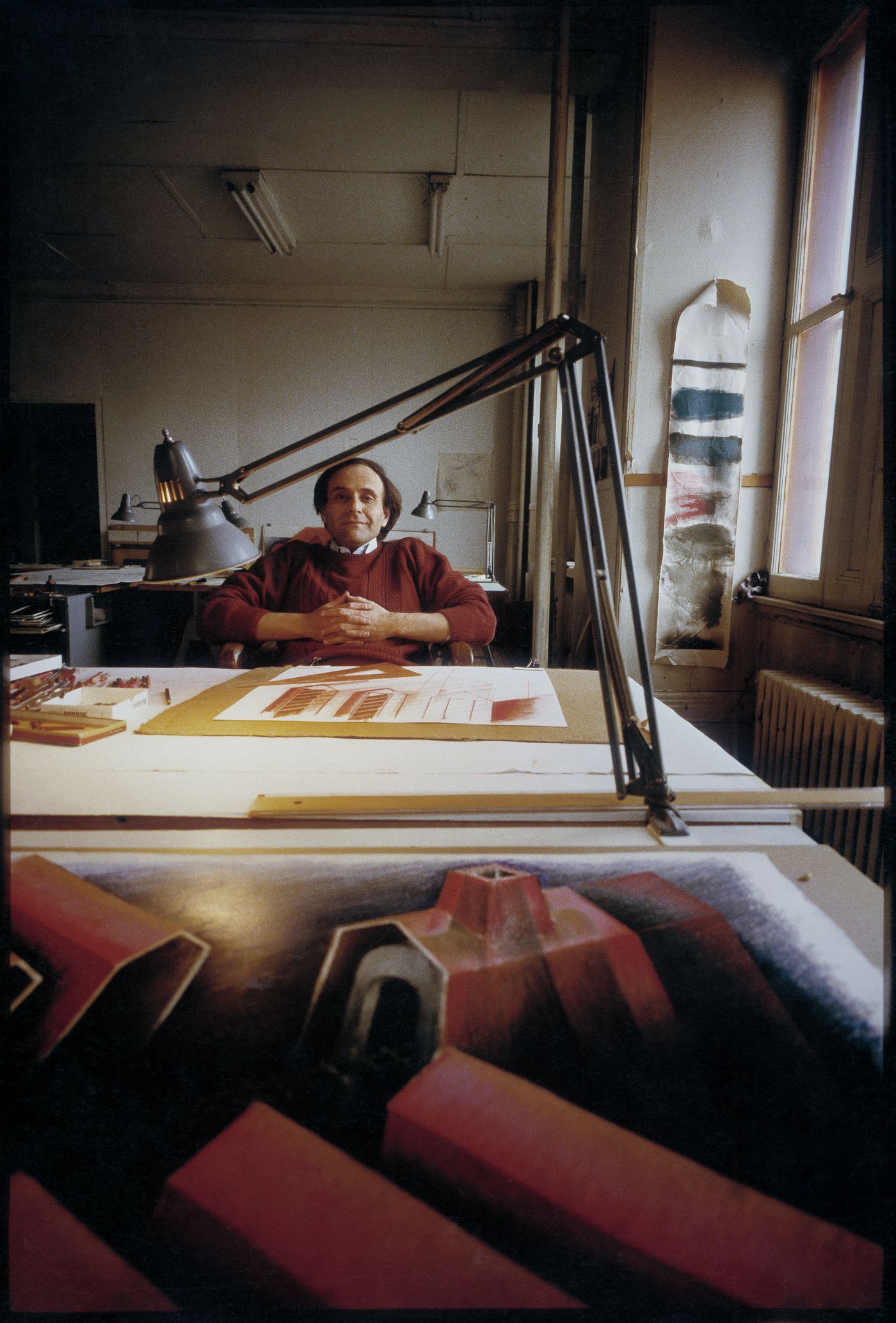 Portrait of Melvin Charney at his studio, Notre-Dame street, Montreal